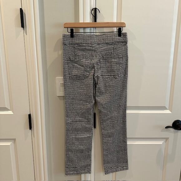 Free People Linen Blend Gingham Crop Pants Size: Small Color: Black/White - Picture 8 of 10